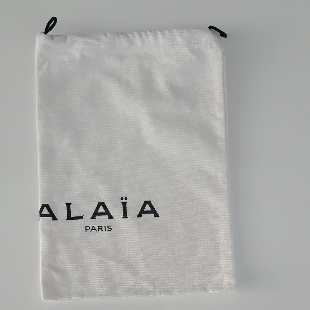 Alaia White Fabric Bag with Black Logo